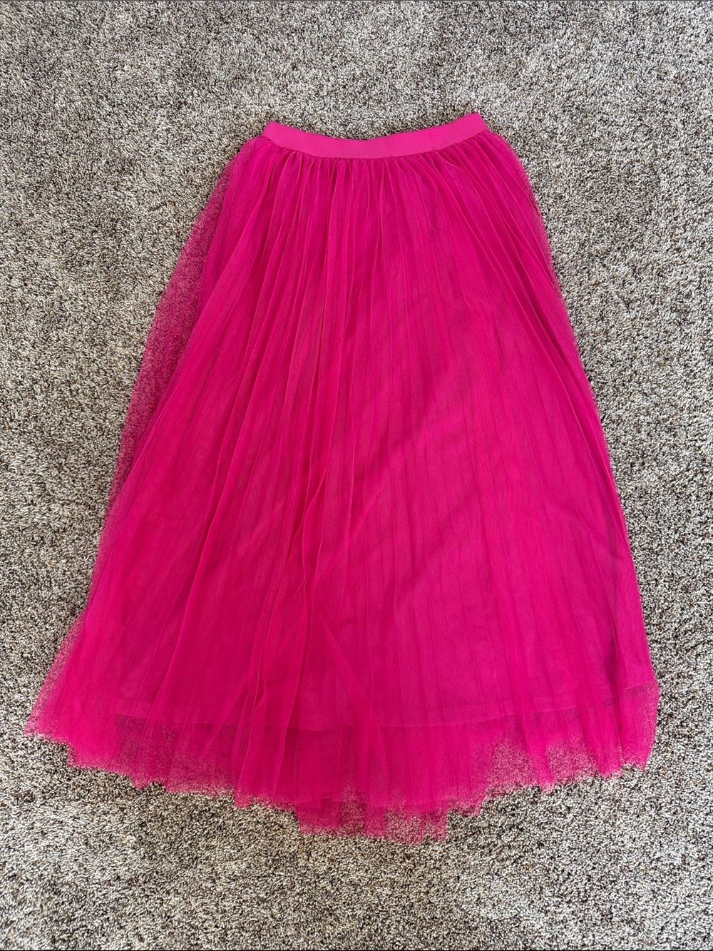 Women's Hot Pink Tulle Midi Skirt